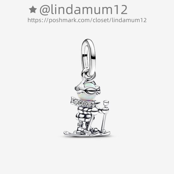 Pandora Skier Dangle Charm - Picture 1 of 6
